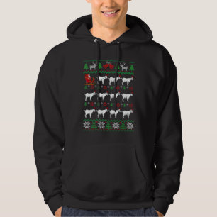 Goats Pulling Santa Sleigh Goat Farm Ugly Christma Hoodie