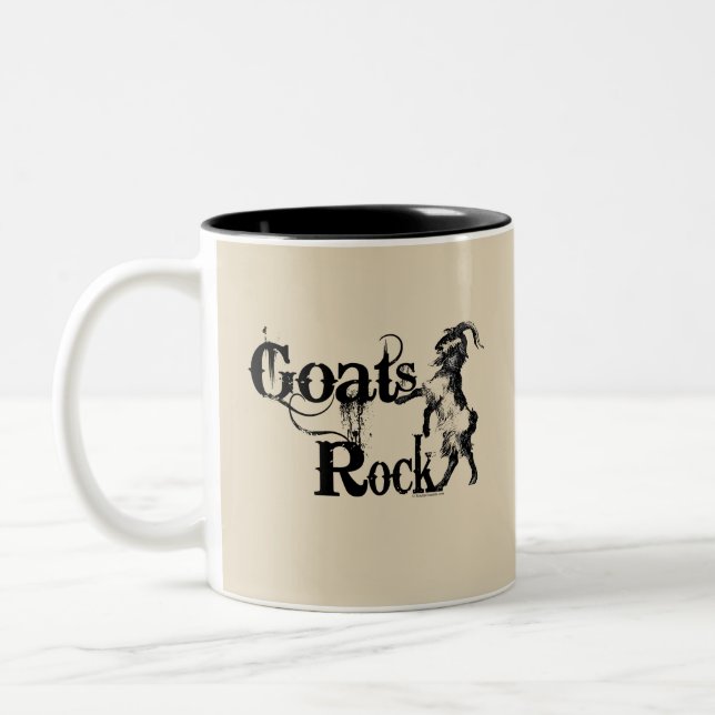 GOATS ROCK | by TotallyGoatally™ Two-Tone Coffee Mug (Left)