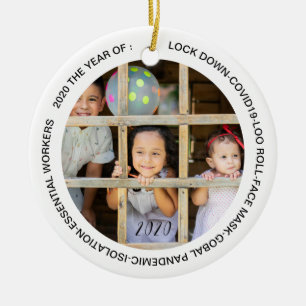 GOBAL LOCKDOWN 2020 FACE MASK CERAMIC ORNAMENT