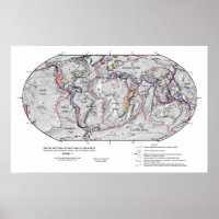 Gobal Map of Earth's Lithosphere Plate Tectonics