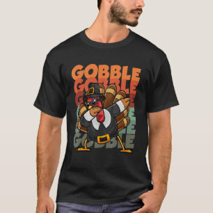 Gobble Dabbing Turkey Fall Autumn Thanksgiving Co T-Shirt