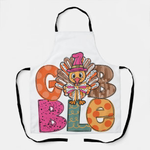 Gobble Funny Thanksgiving Turkey Dinner Fun Apron