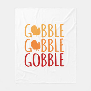 Gobble Funny Thanksgiving Turkey Family Men Women  Fleece Blanket
