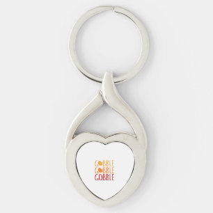 Gobble Funny Thanksgiving Turkey Family Men Women Key Ring
