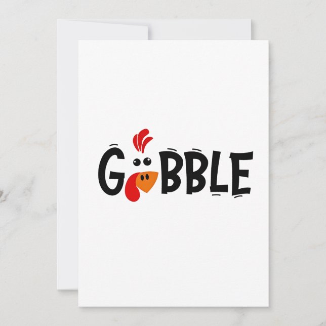 Gobble Funny Thanksgiving Turkey Feast  Invitation (Front)