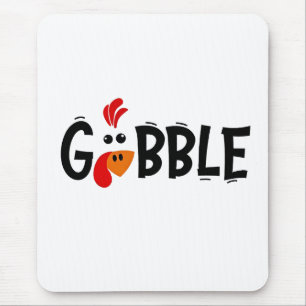 Gobble Funny Thanksgiving Turkey Feast Mouse Pad