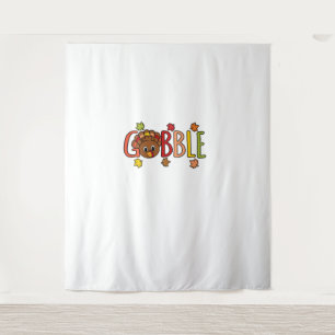 Gobble Funny Turkey Thanksgiving Family Men Women  Tapestry