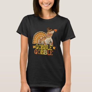 Gobble Gobble Bearded Dragon Turkey Pilgrim T-Shirt