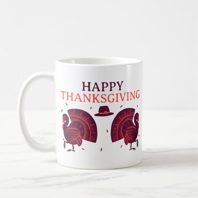 Gobble Gobble Classic Mug – Thanksgiving Turkey (Left)