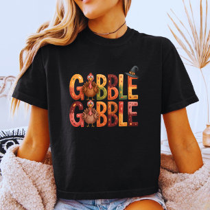 Gobble Gobble Funny Thanksgiving Turkey Cute Fall T-Shirt