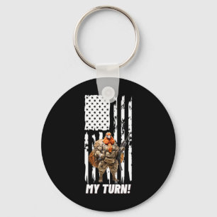 Gobble Gobble My Turn Funny Usa Flag Key Ring