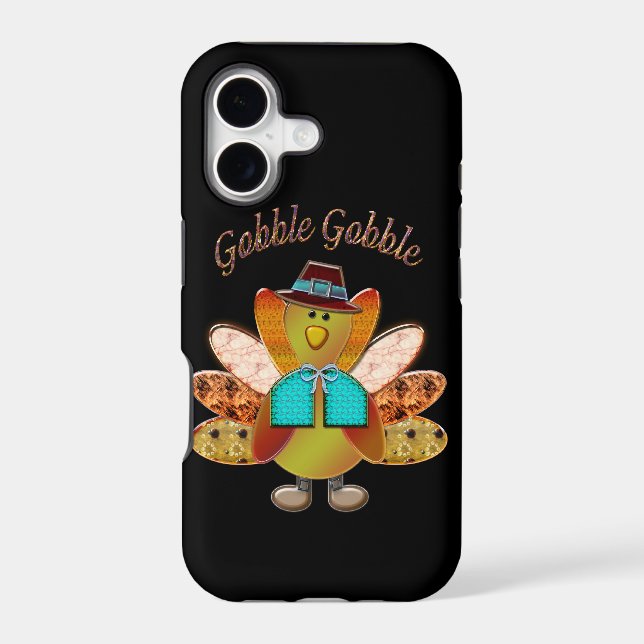 Gobble Gobble Patterned Pilgrim Turkey (Back)