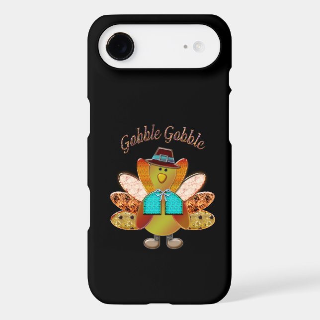 Gobble Gobble Patterned Pilgrim Turkey Case-Mate iPhone Case (Back)