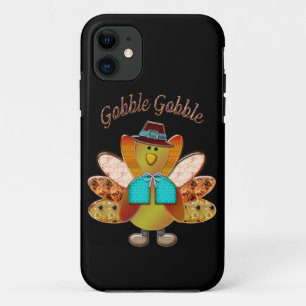 Gobble Gobble Patterned Pilgrim Turkey iPhone 11 Case