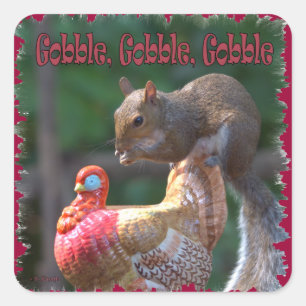 Gobble Gobble Square Sticker