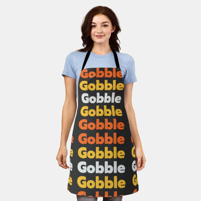 Gobble Gobble Thanksgiving Apron (Worn)