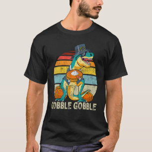Gobble Gobble Thanksgiving Boys Dinosaur T Rex Kid T-Shirt