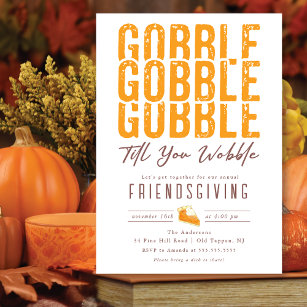 Gobble Gobble Thanksgiving Friendsgiving Invitation