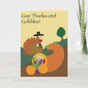 Gobble Gobble Thanksgiving Holiday Card