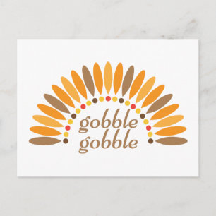Gobble Gobble Thanksgiving Holiday Postcard