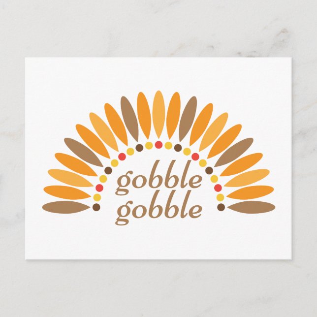 Gobble Gobble Thanksgiving Holiday Postcard (Front)