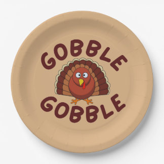 Gobble Gobble Thanksgiving Paper Plate