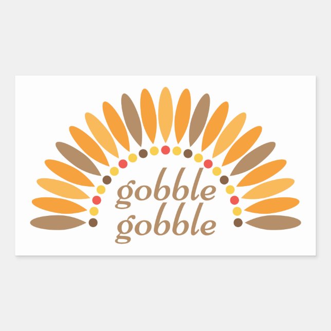 Gobble Gobble Thanksgiving Rectangular Sticker (Front)
