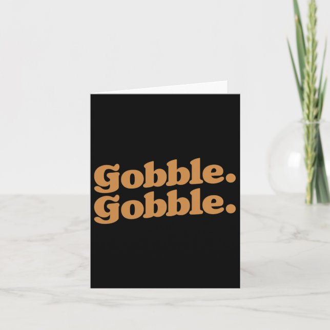 Gobble Gobble Thanksgiving Turkey Run Turkey Day  Card (Front)
