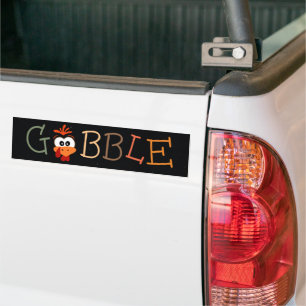 Gobble Gobble Till You Wobble Funny Thanksgiving Bumper Sticker