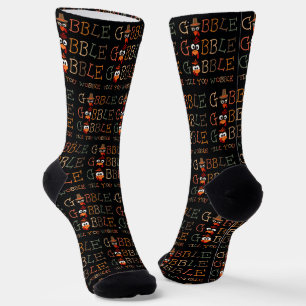 Gobble Gobble Till You Wobble Funny Thanksgiving Socks