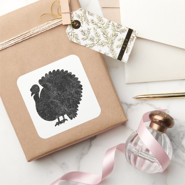 Gobble Gobble Till You Wobble Funny Thanksgiving Square Sticker (Gifting)