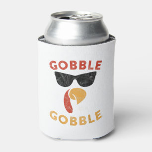 Gobble Gobble Turkey Thanksgiving Day Gifts Vintag Can Cooler