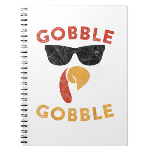 Gobble Gobble Turkey Thanksgiving Day Gifts Vintag Notebook