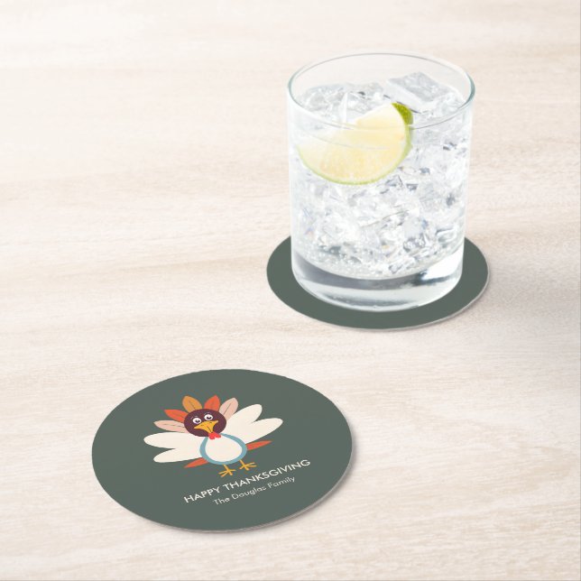 Gobble Gobble Turkey Thanksgiving Party Coasters (Insitu)