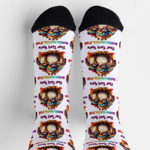 Gobble Gobble Y'all Funky Retro Thanksgiving Socks