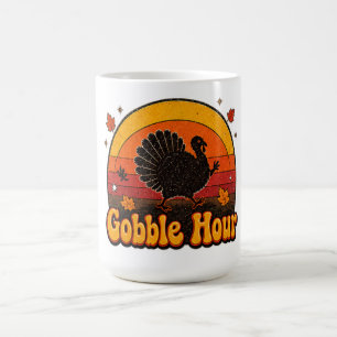 Gobble Hour Turkey Thanksgiving Design Coffee Mug