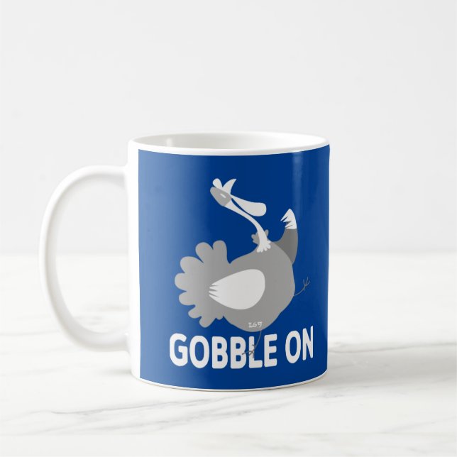 GOBBLE ON funny thanksgiving Coffee Mug (Left)
