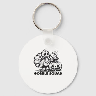 Gobble Squad  Funny Thanksgiving Turkey Design  Fa Key Ring