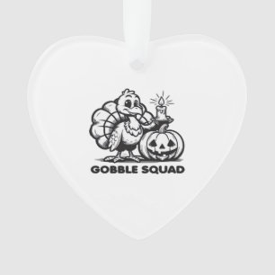 Gobble Squad Funny Thanksgiving Turkey Design Fa Ornament
