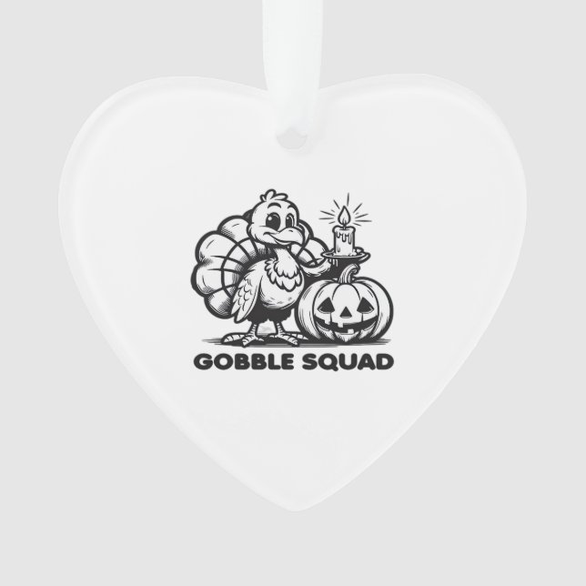 Gobble Squad  Funny Thanksgiving Turkey Design  Fa Ornament (Front)