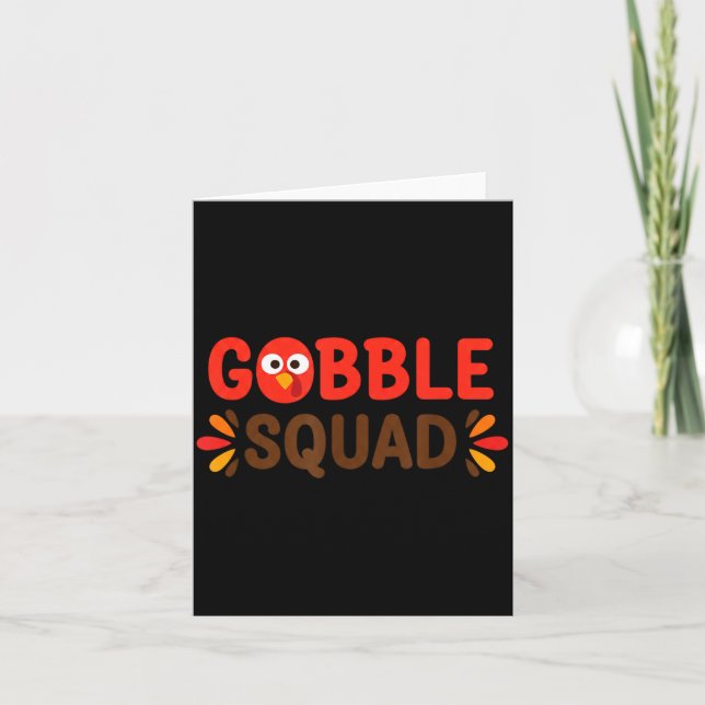 Gobble Squad Thanksgiving Turkey Day Lunch Lady Ca Card (Front)