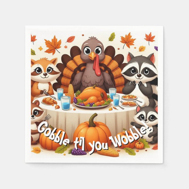 Gobble til we Wobble Napkin (Front)