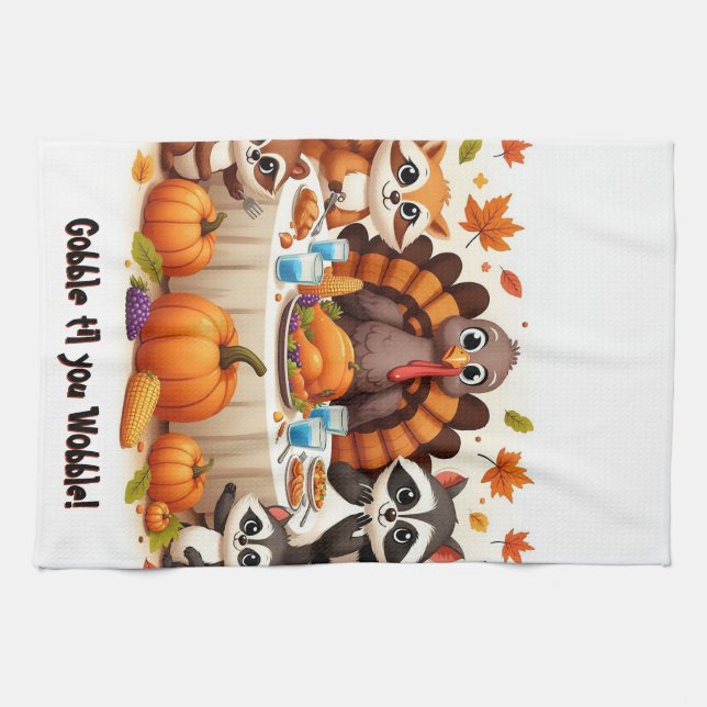 Gobble til we Wobble Tea Towel (Horizontal)