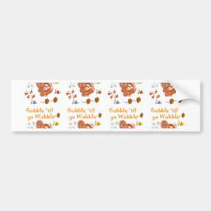 Gobble til ya wobble pattern1 bumper sticker