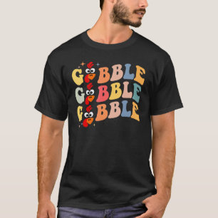Gobble Til You Wobble Dabbing Turkey Thanksgiving  T-Shirt