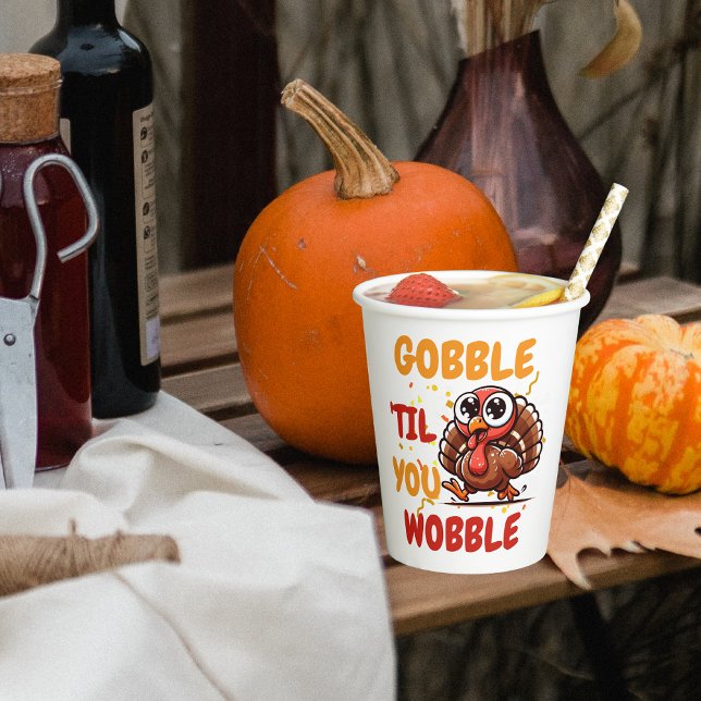 Gobble ‘Til You Wobble – Thanksgiving Turkey Paper Cups (Creator Uploaded)