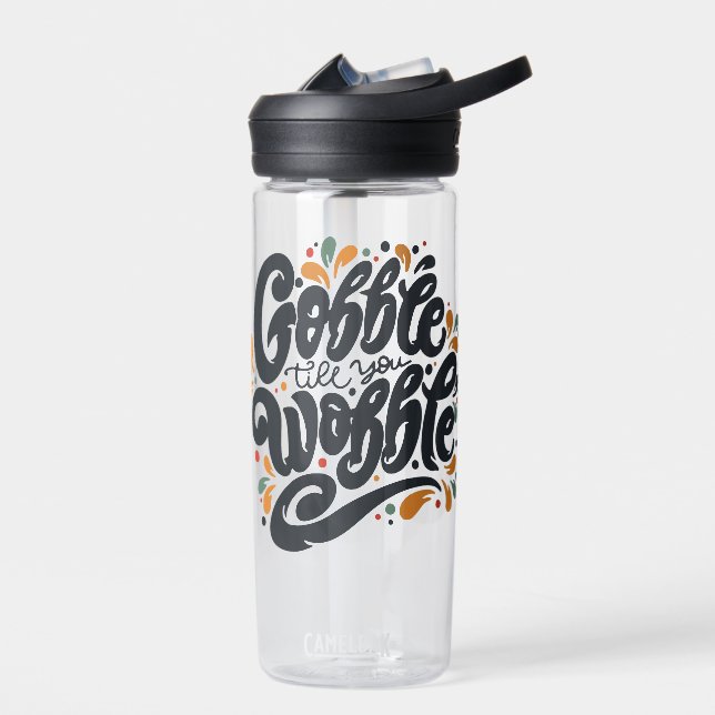 Gobble Till You Wobble Water Bottle (Left)