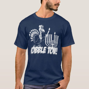 Gobble Tov Thanksgivukkah Turkey Monochrome Shirt
