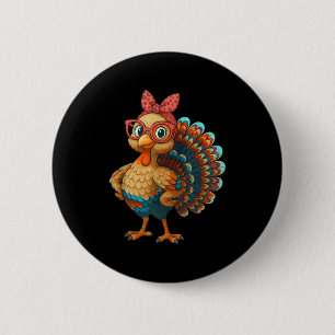 Gobble Turkey Day Happy Thanksgiving For Toddlers 6 Cm Round Badge