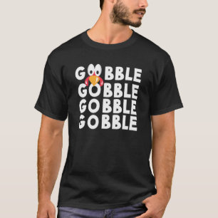 Gobble Turkey Face Thanksgiving 2022 Kids T-Shirt